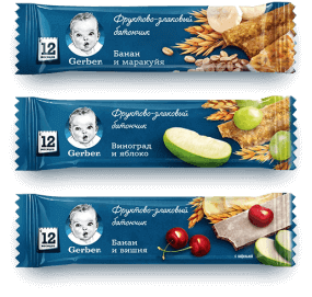 Фруктово-злаковые батончики Gerber Фруктово-злаковые батончики Gerber