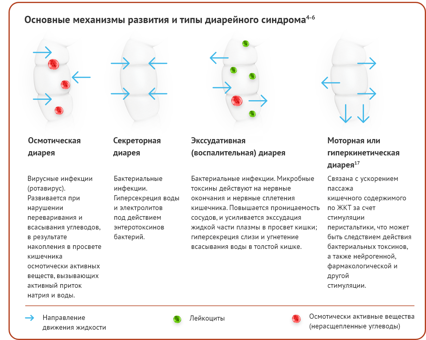 Типы развития диарейного синдрома