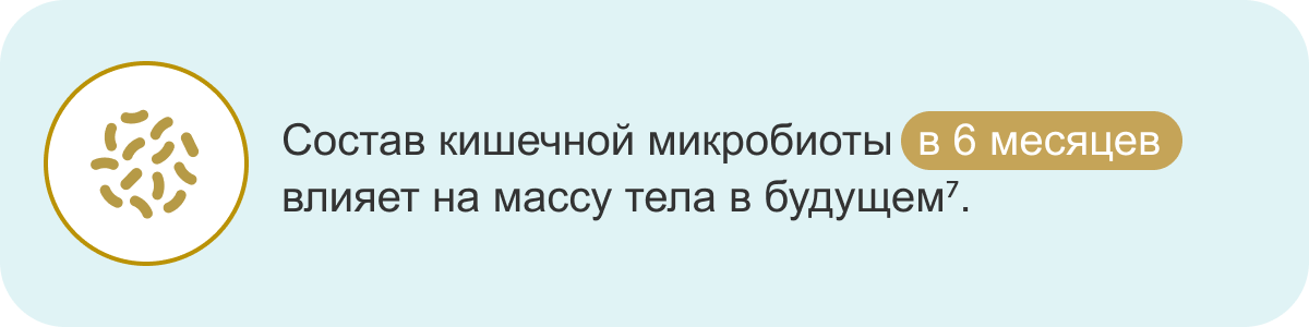 Состав кишечной микробиоты в 6 месяцев влияет на массу тела в будущем