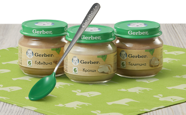 Однокомпонентные мясные пюре Gerber®