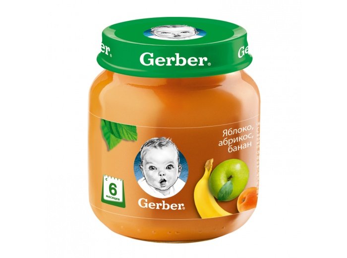 Фруктовое пюре Gerber Яблоко, абрикос, банан