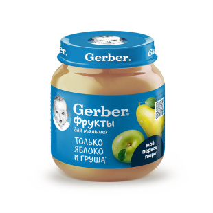 Фруктовое пюре Gerber® «Только яблоко и груша»