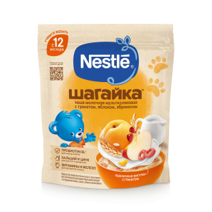 NESTLÉ® ШАГАЙКА® мультизлаковая с яблоком и кусочками абрикоса