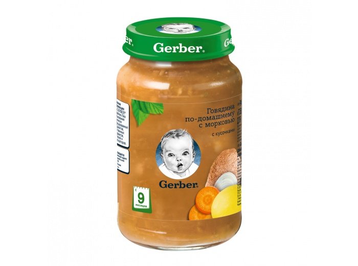 Консервы Gerber растительно-мясные Говядина по-домашнему с морковью