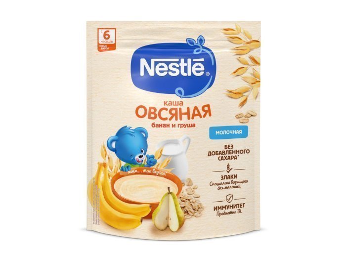 NESTLÉ Молочная овсяная каша с грушей и бананом