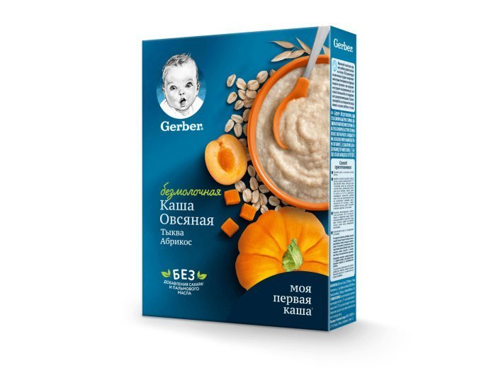 Безмолочная каша GERBER Овсяная с тыквой и абрикосом