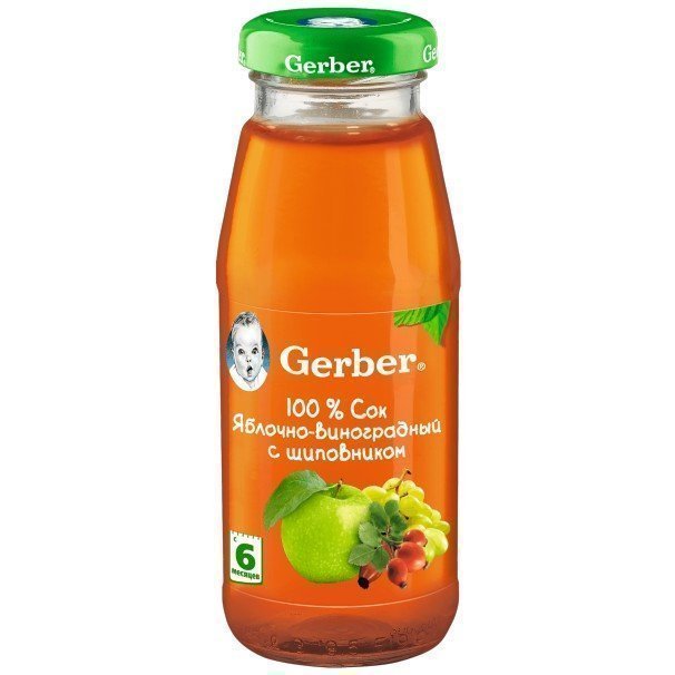 Gerber Сок яблочно-виноградный с шиповником - фото 1