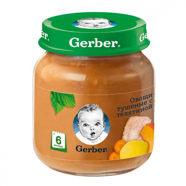 Консервы Gerber пюре растительно-мясное Овощи тушеные с телятиной - фото 1
