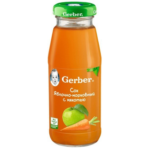 Gerber Сок яблочно-морковный с мякотью - фото 1