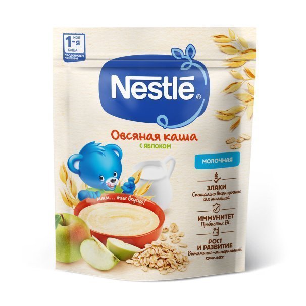 NESTLÉ Молочная овсяная каша с яблоком - фото 1