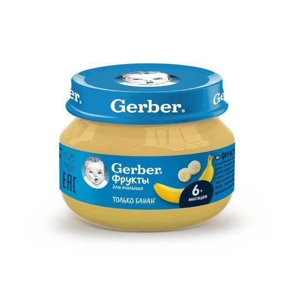 Фруктовое пюре GERBER «Банан», обогащенное витамином C 71г. - фото 1