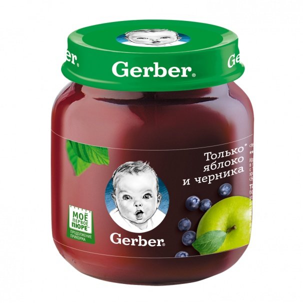 Фруктовое пюре Gerber Яблоко и черника - фото 1