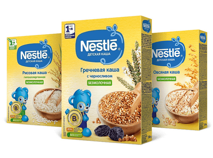 Детские безмолочные каши NESTLÉ